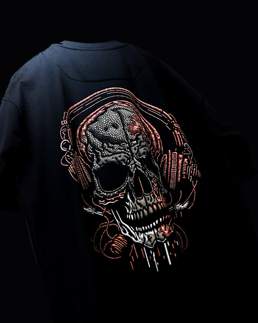 Headphone Skull Oversized T-shirt