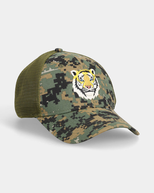 Tiger Camo Green Trucker Cap