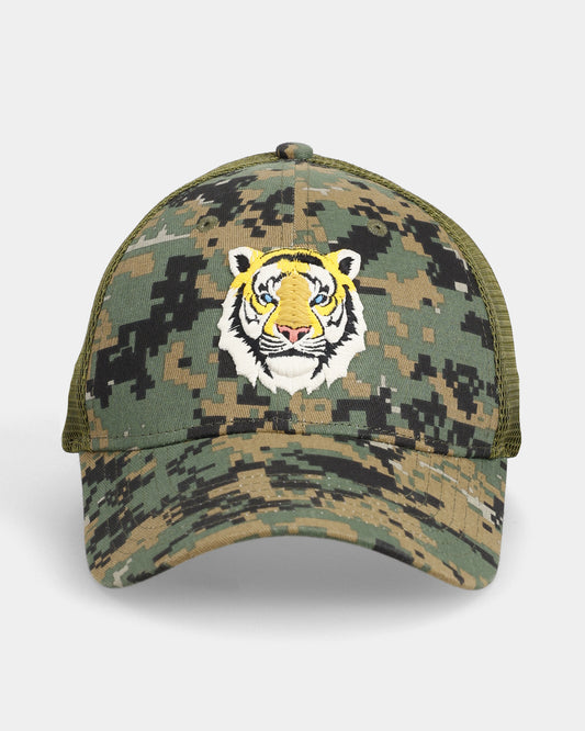 Tiger Camo Green Trucker Cap