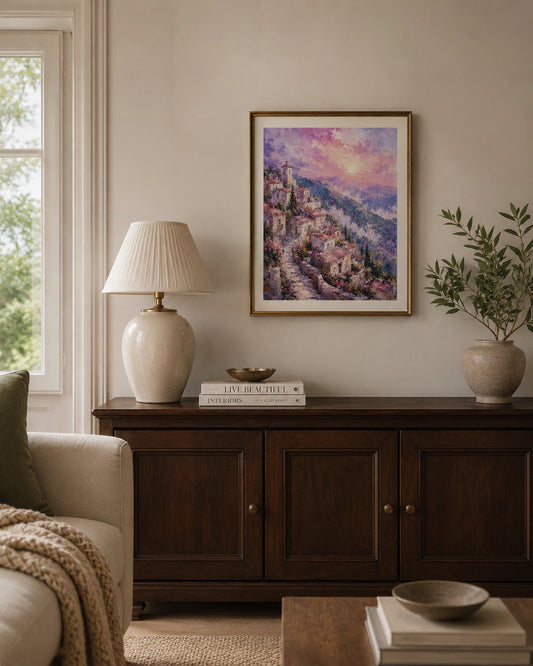 Sunset Hill Village Canvas Wall Art