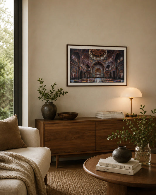 Sacred Blue Arches Canvas Wall Art