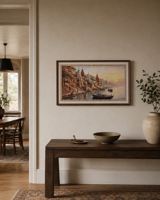 Morning at the Ghats Canvas Wall Art