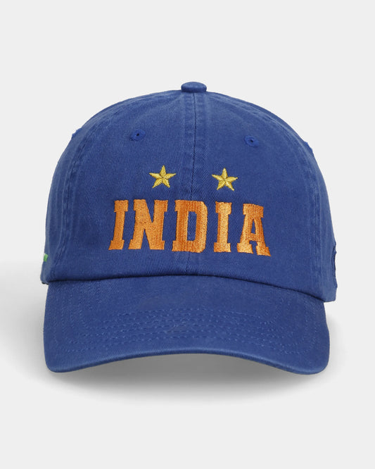 Golden Star India dad cap with INDIA embroidery, front view