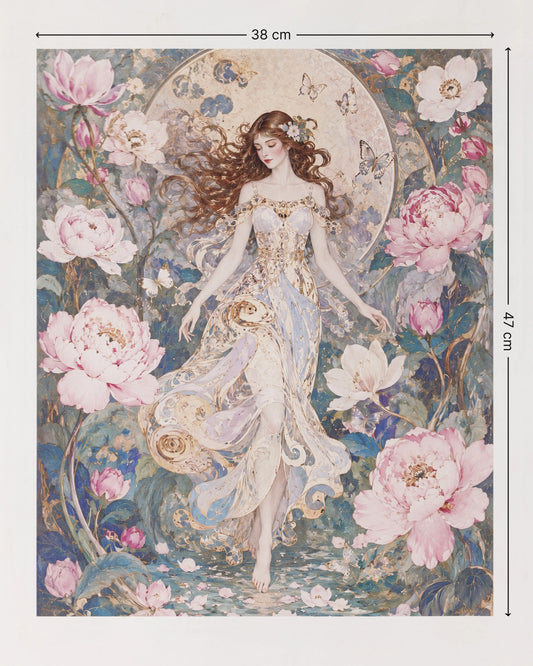 Celestial Peony Muse Canvas Wall Art