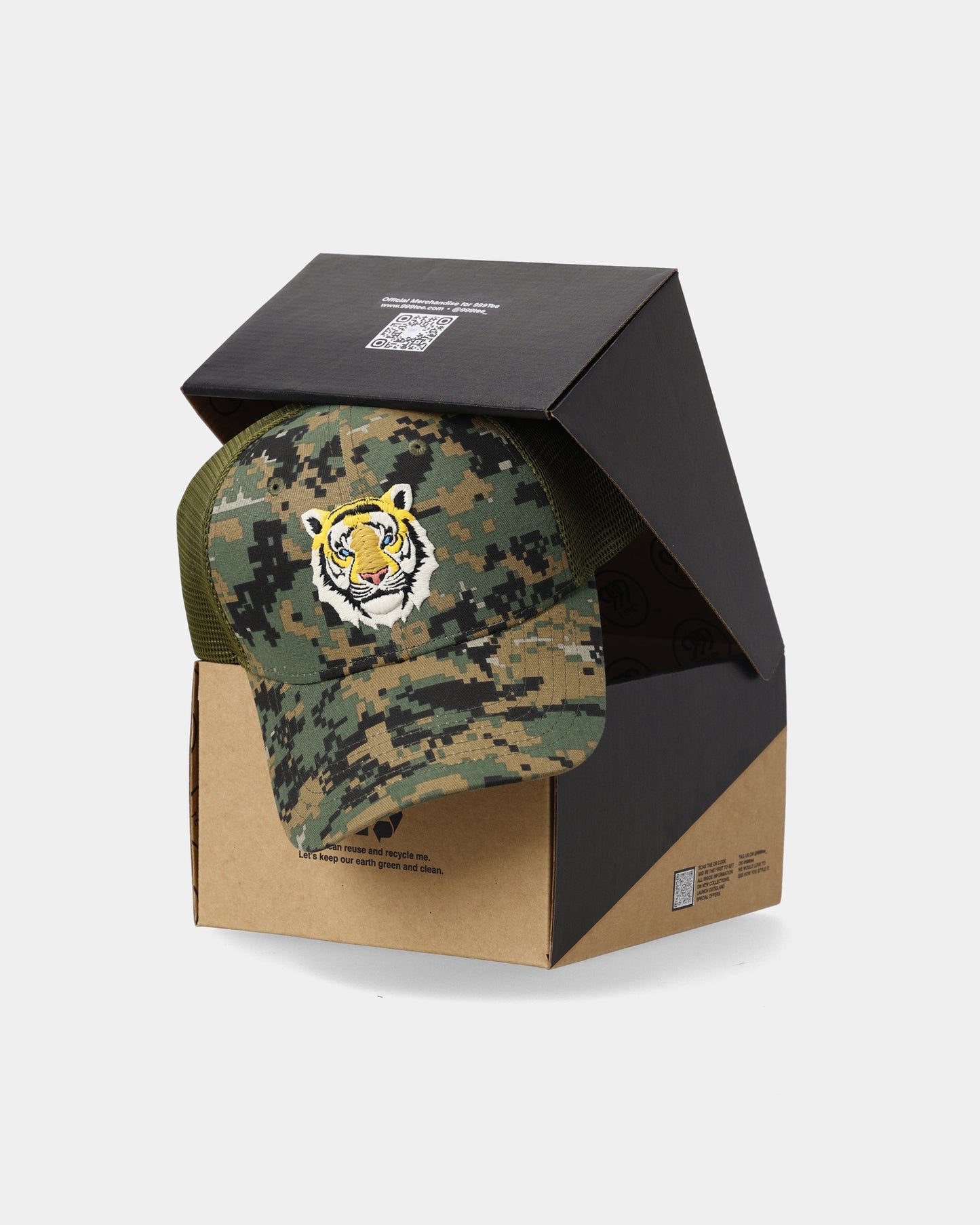 Tiger Camo Green Trucker Cap