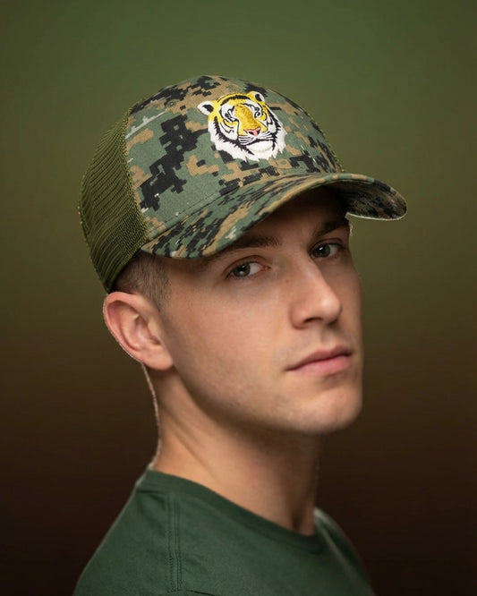 Tiger Camo Green Trucker Cap