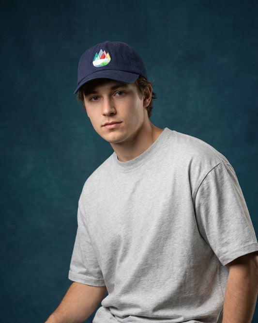 Mountains Navy Dad Cap
