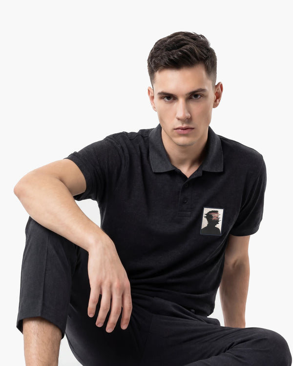 Glitch Silhouette Men’s Polo Shirt