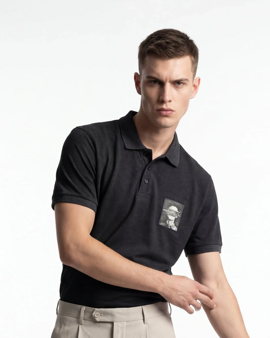 Glitch Portrait Men’s Polo Shirt