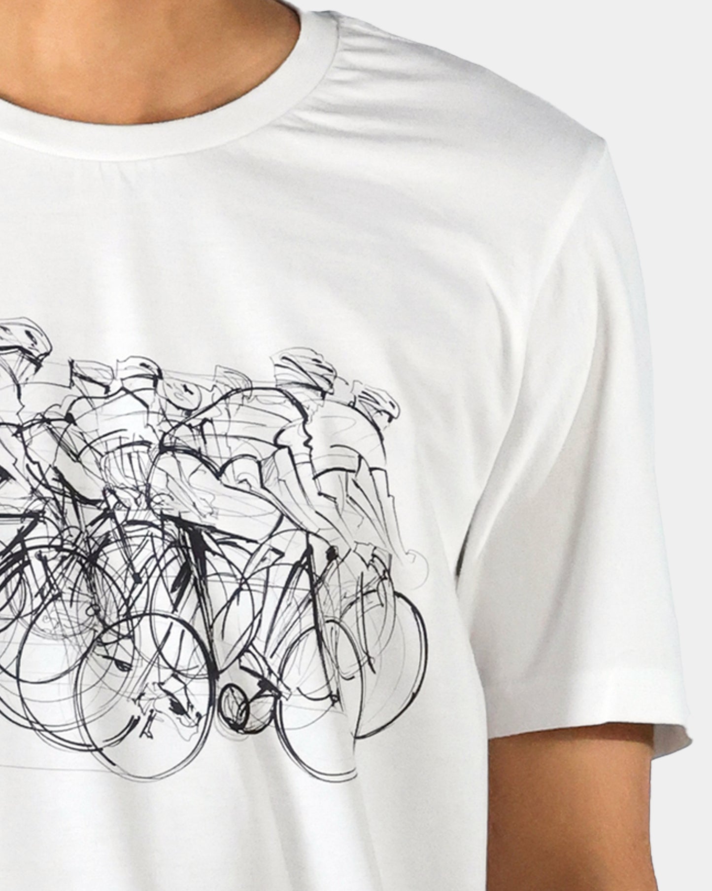 Cycling Men's White T-Shirt