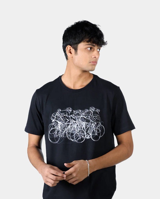 Cycling Men's Black T-Shirt