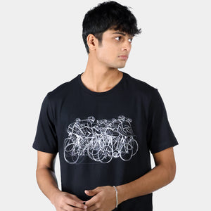 Cycling Men's Black T-Shirt