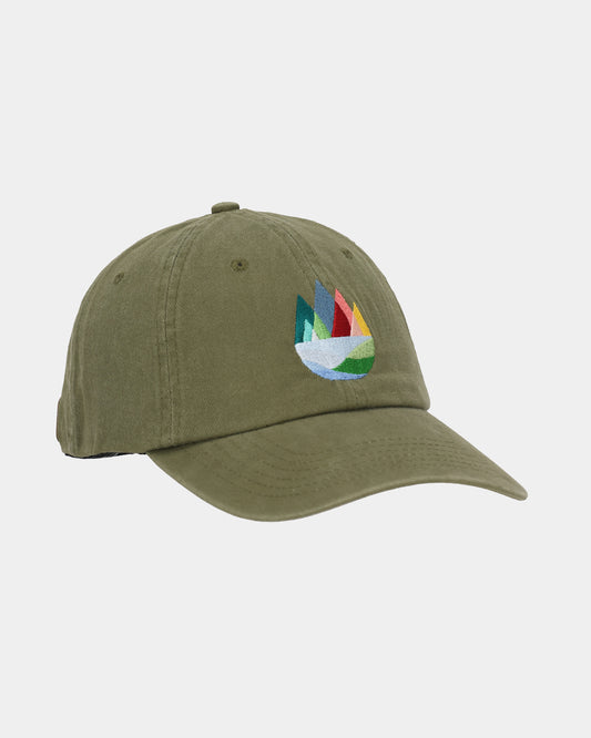 Mountains Olive Dad Cap