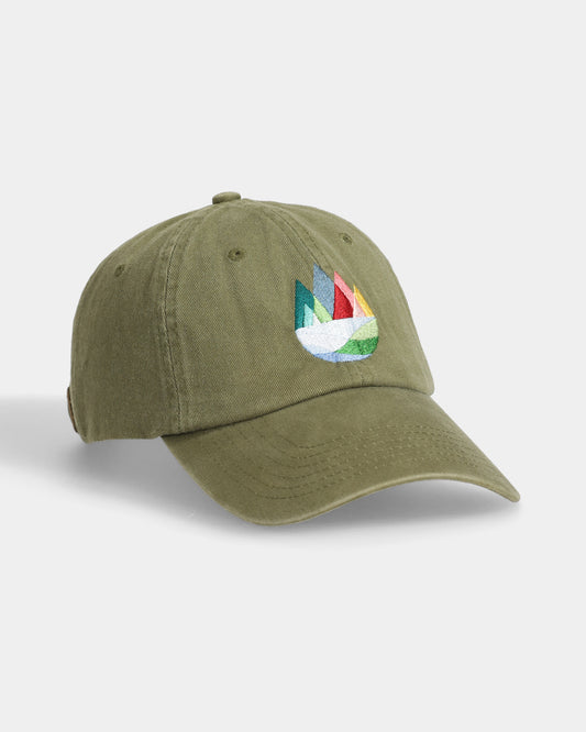 Mountains Olive Dad Cap