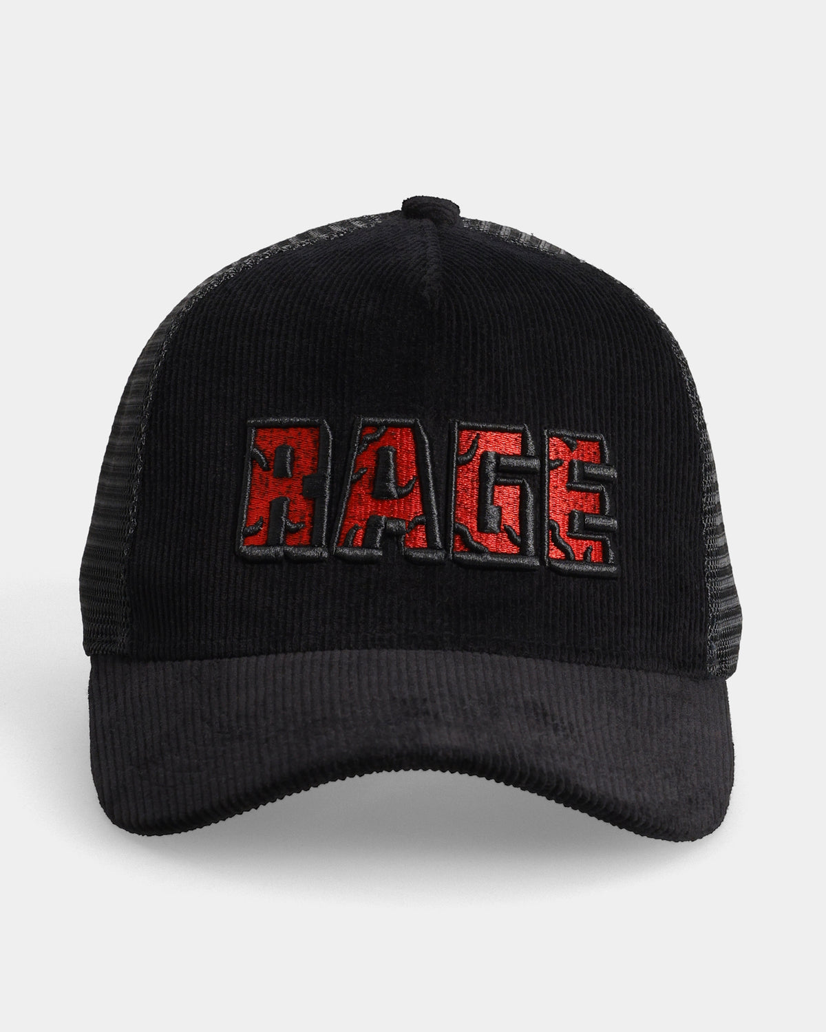 Gen Rage Cap Rage Trucker Cap – Black Corduroy | 999TEE – 999Tee