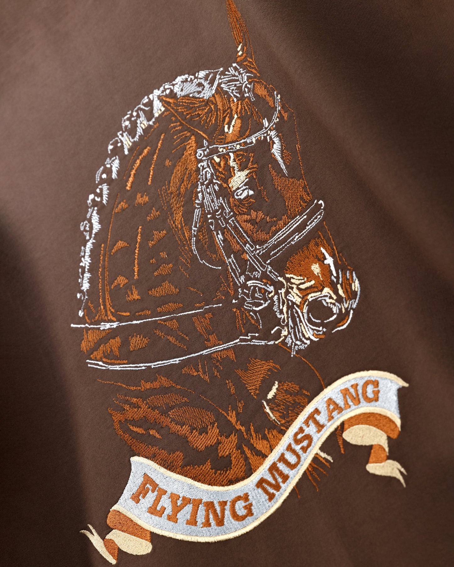 Flying Mustang Oversized Embroidered T-shirt