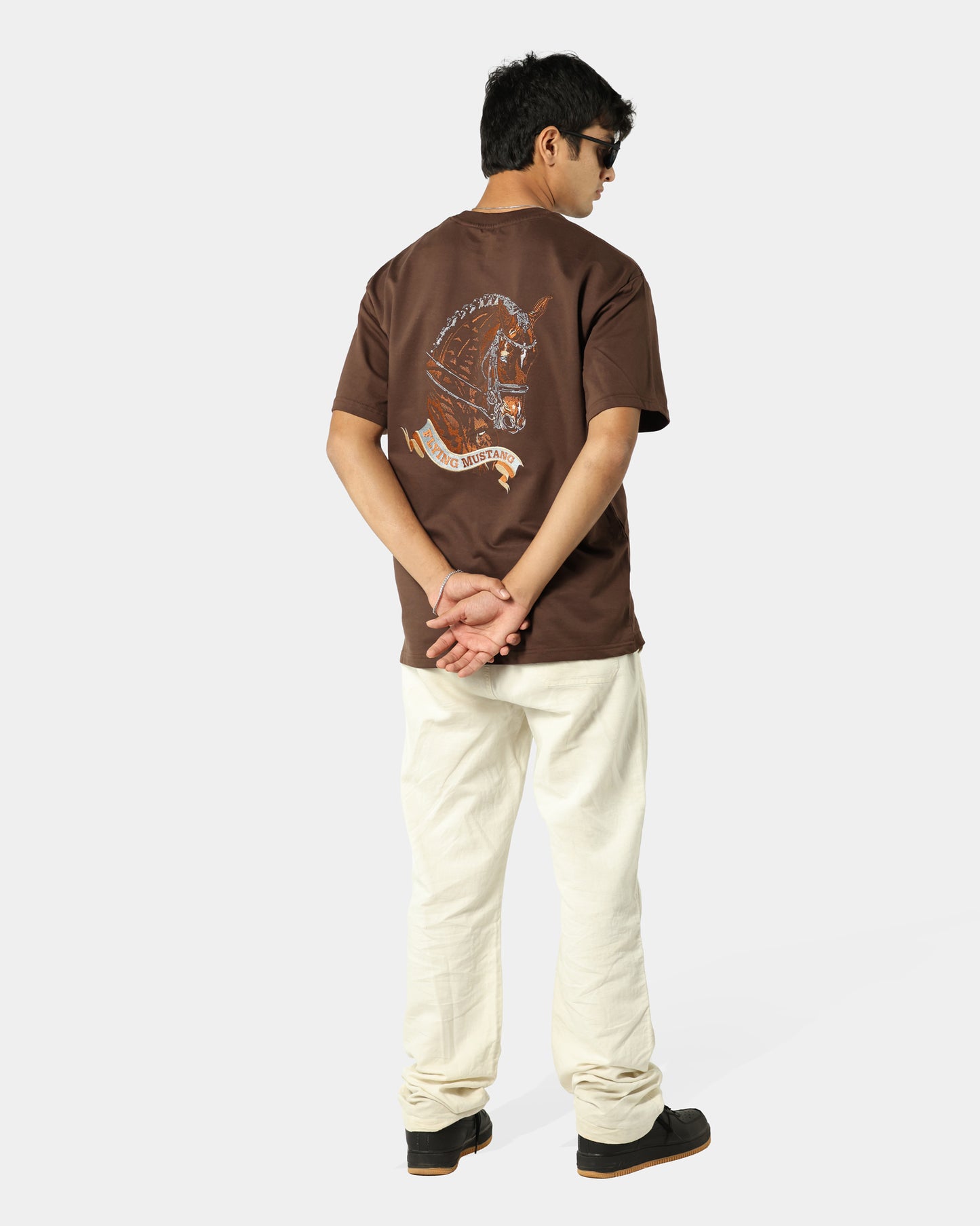 Flying Mustang Oversized Embroidered T-shirt