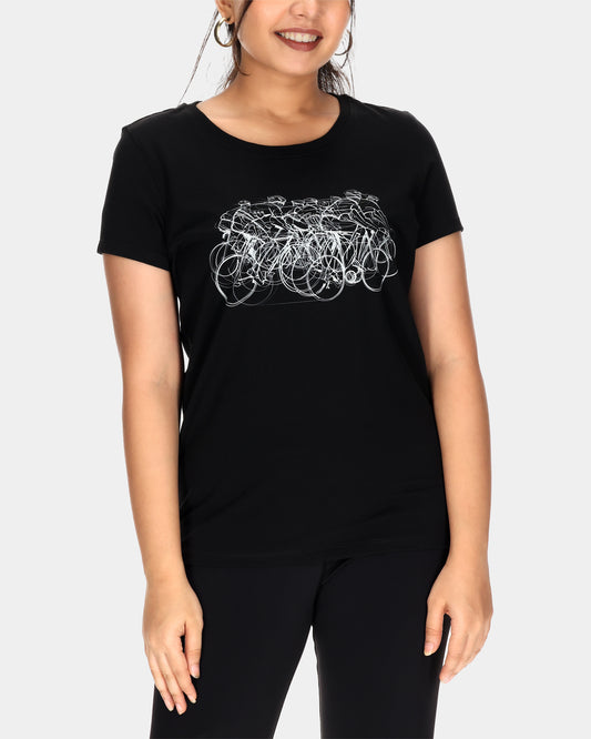 Cycling Women's Black T-Shirt