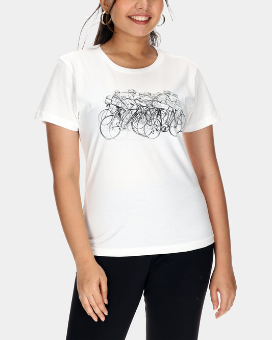 Cycling Women's White T-Shirt