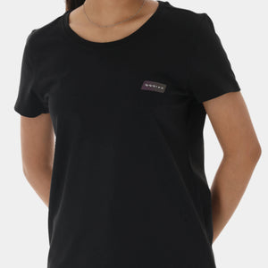 Grid Women's Black T-Shirt