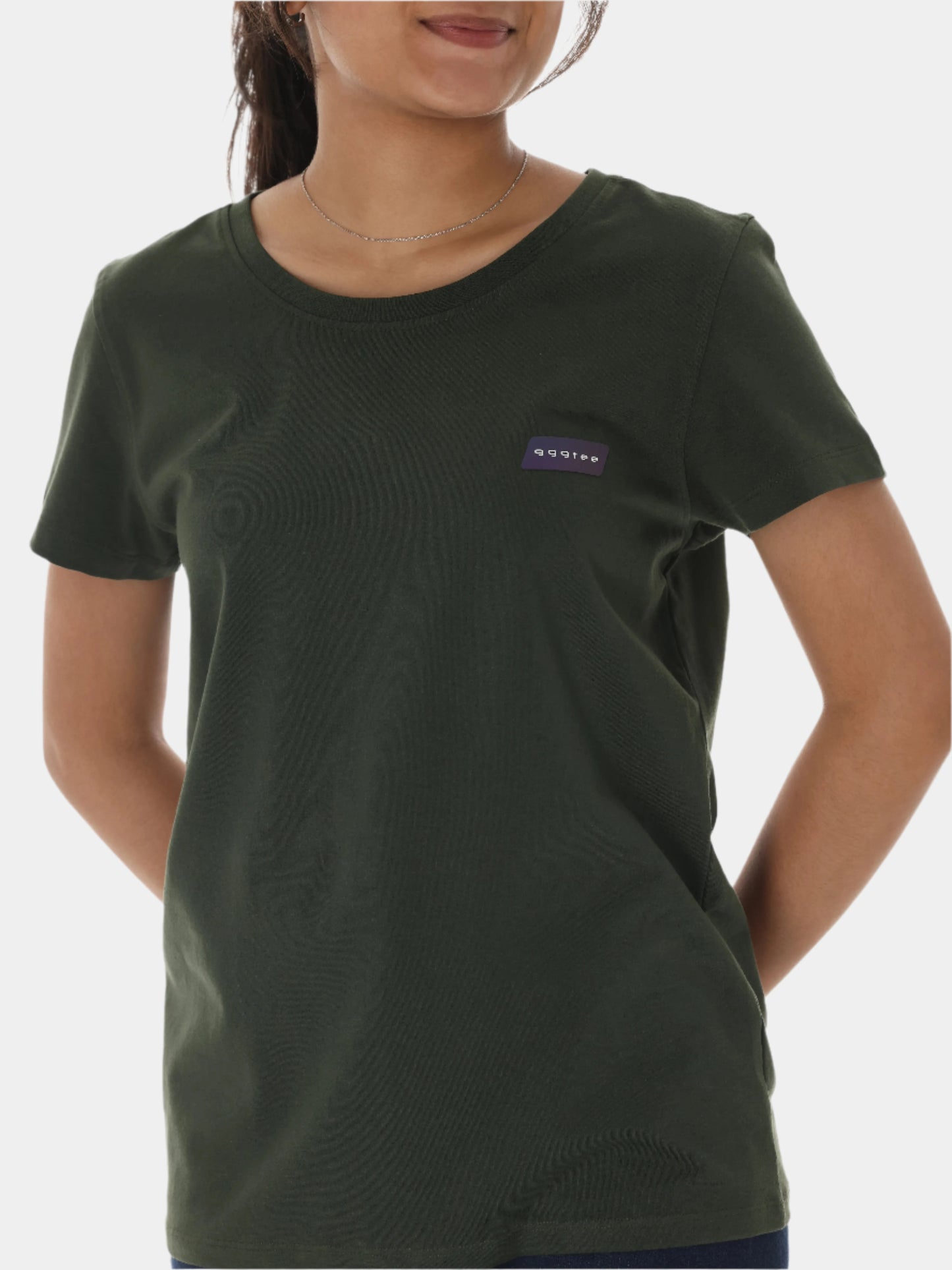 Grid Women's Olive T-Shirt