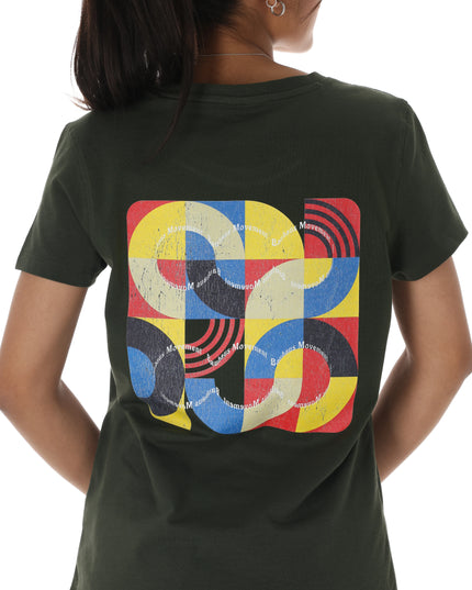 Bauhaus Vibes Women's Olive T-Shirt