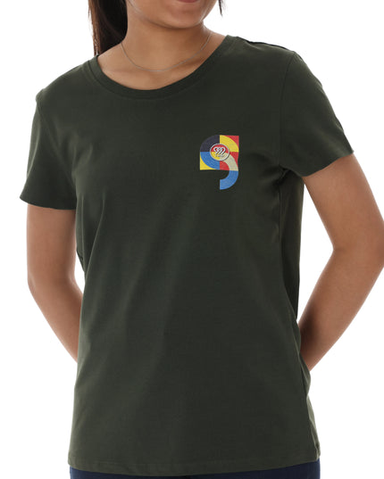 Bauhaus Vibes Women's Olive T-Shirt