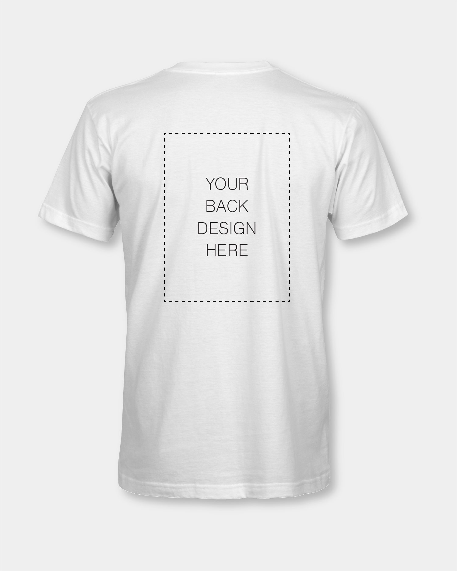 White t-shirt with space for customization on the back