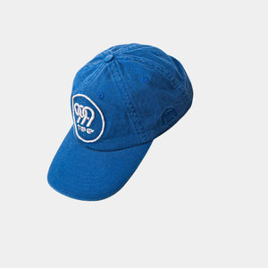 999Tee blue colored dad cap with 999tee logo 3d puff embroidery on it using multicoloured thread.