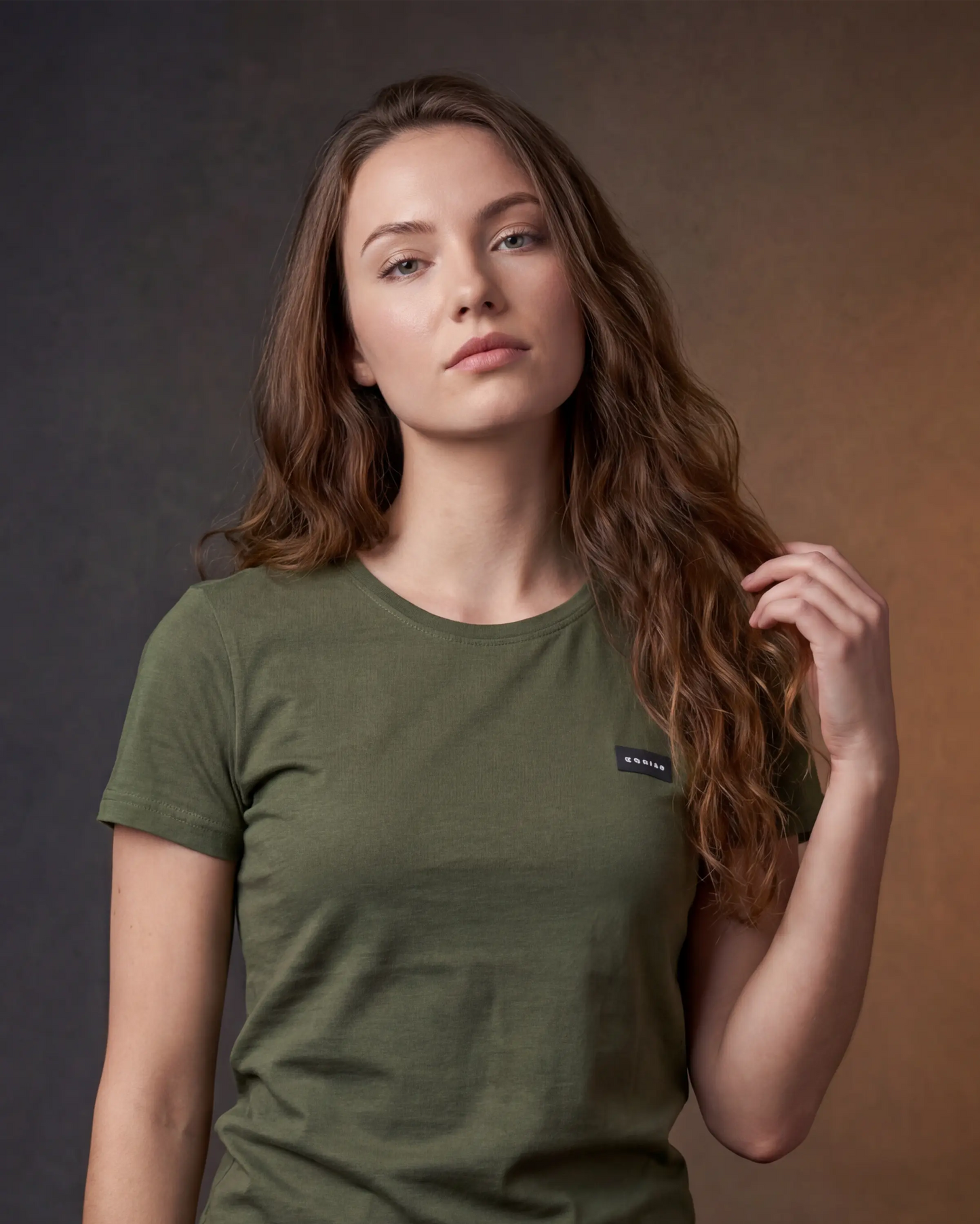 Grid Women's Olive T-Shirt