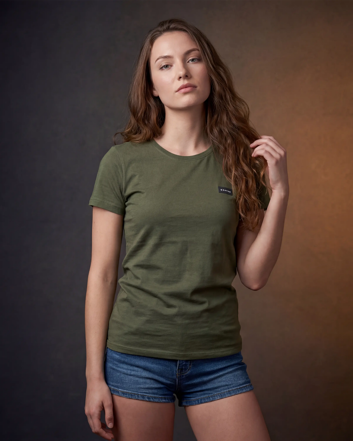 Grid Women's Olive T-Shirt