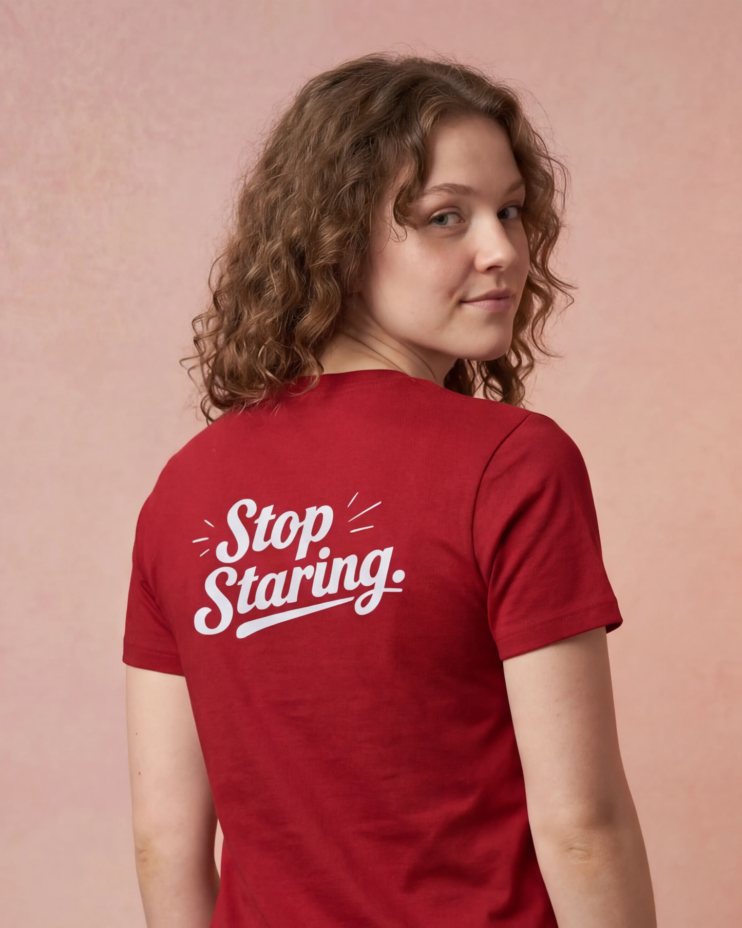 Hey Stop Staring Women’s T-Shirt - Red