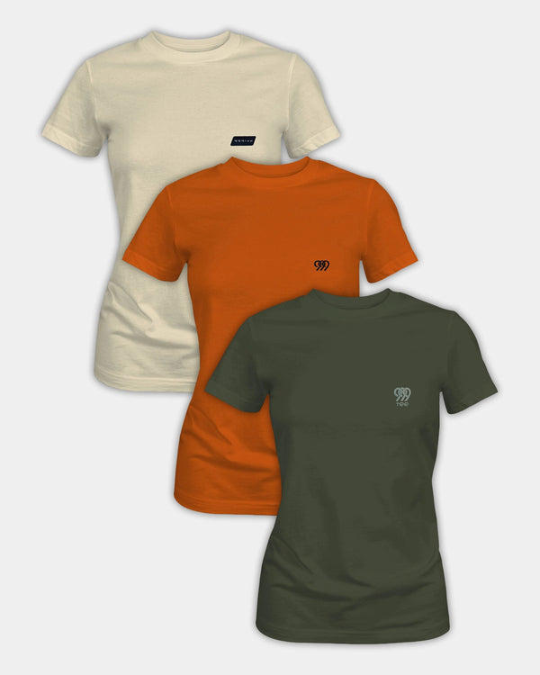 Women’s Earth Tones T-Shirt Pack - Natural Colors (Set of 3)