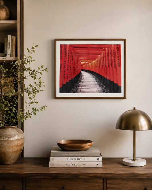Red Torii Pathway Canvas Wall Art