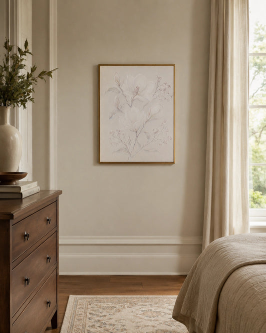 Whisper White Bloom Canvas Wall Art