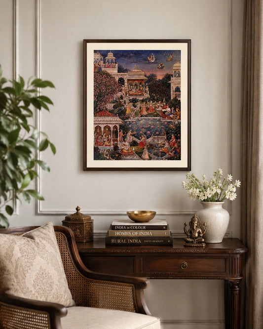 Moonlit Raas Garden Canvas Wall Art