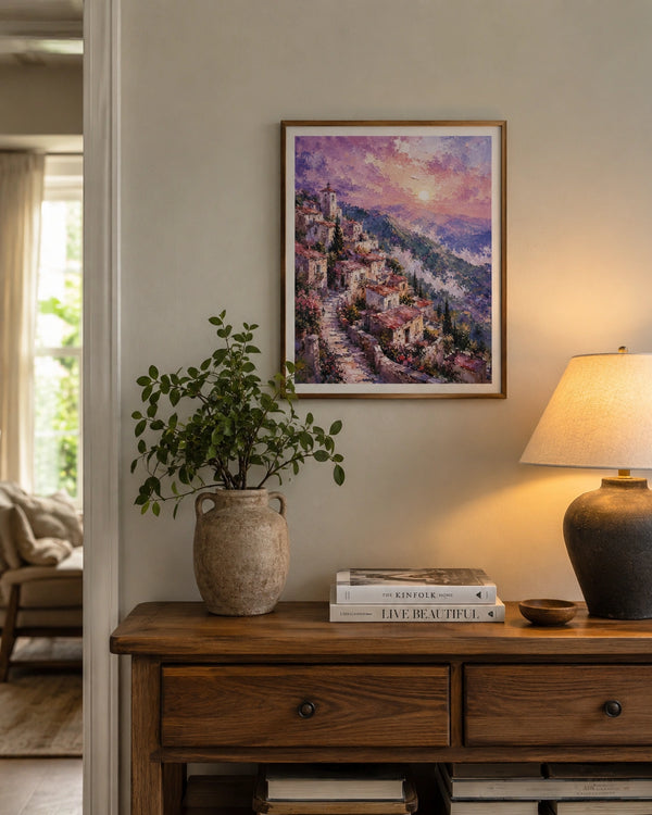 Sunset Hill Village Canvas Wall Art