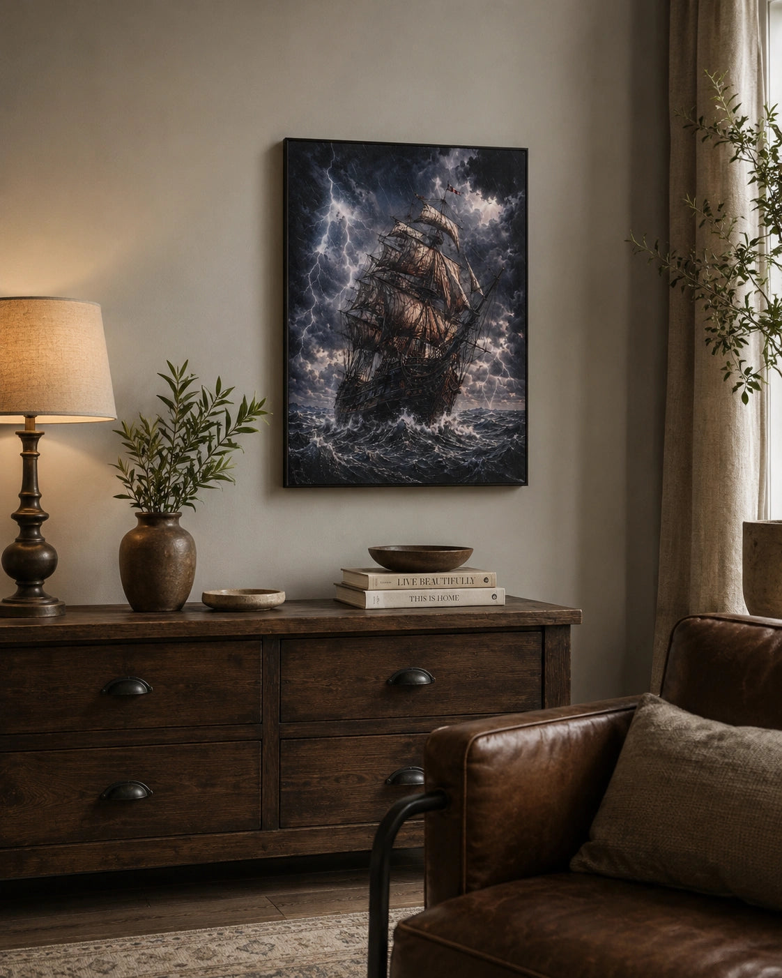 Stormbound Voyage Canvas Wall Art