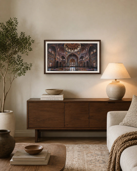 Sacred Blue Arches Canvas Wall Art