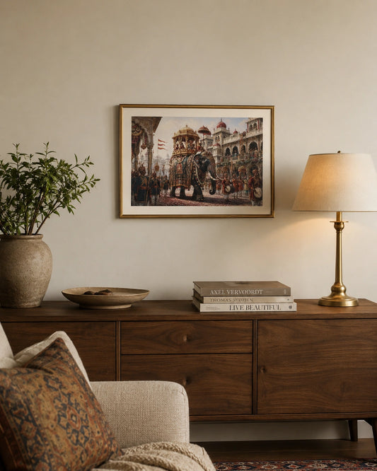 Royal Elephant Procession Canvas Walll Art