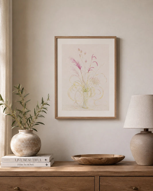 Pastel Wildflower Vase Canvas Wall Art