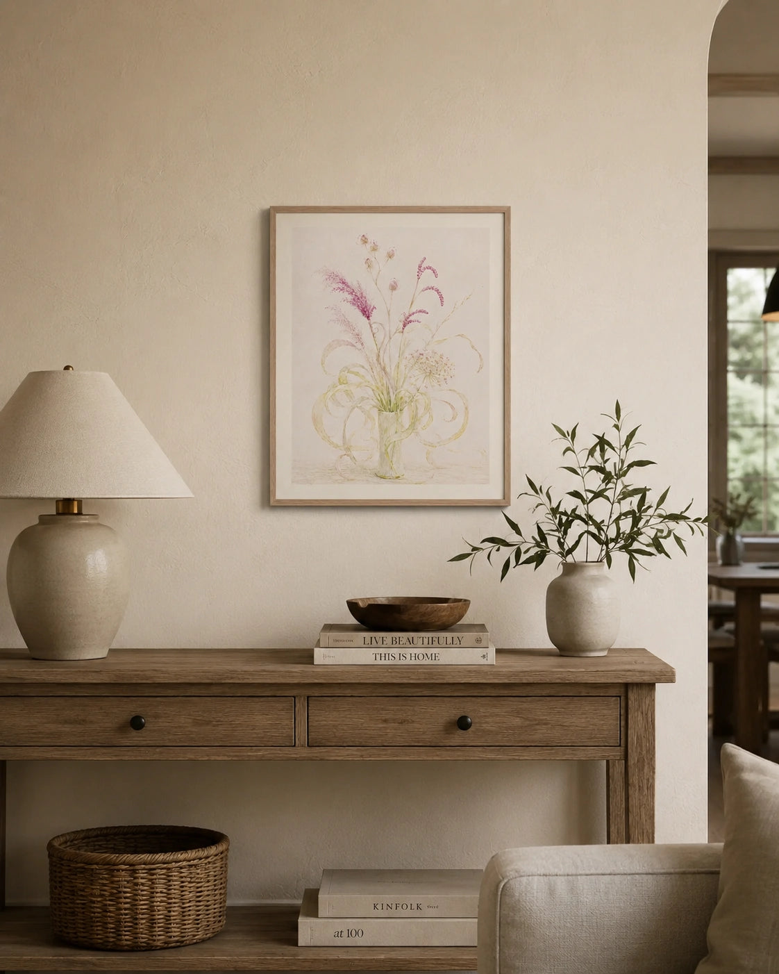 Pastel Wildflower Vase Canvas Wall Art