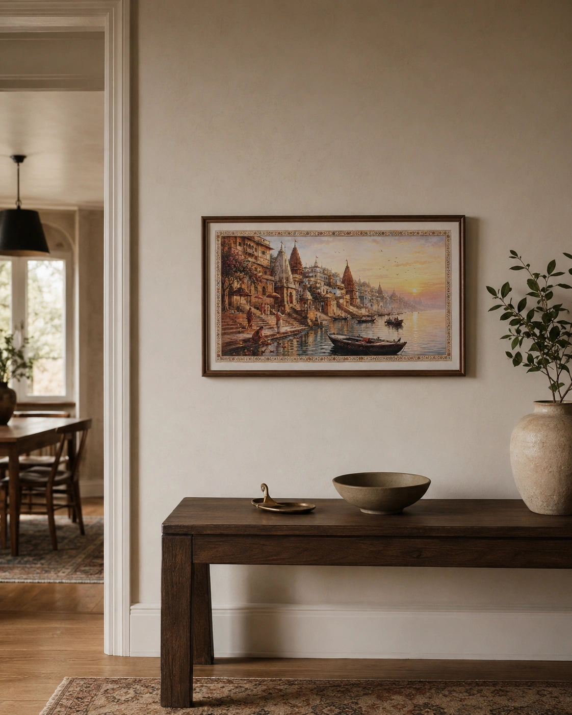 Morning at the Ghats Canvas Wall Art