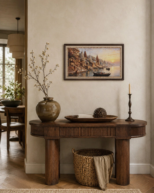 Morning at the Ghats Canvas Wall Art