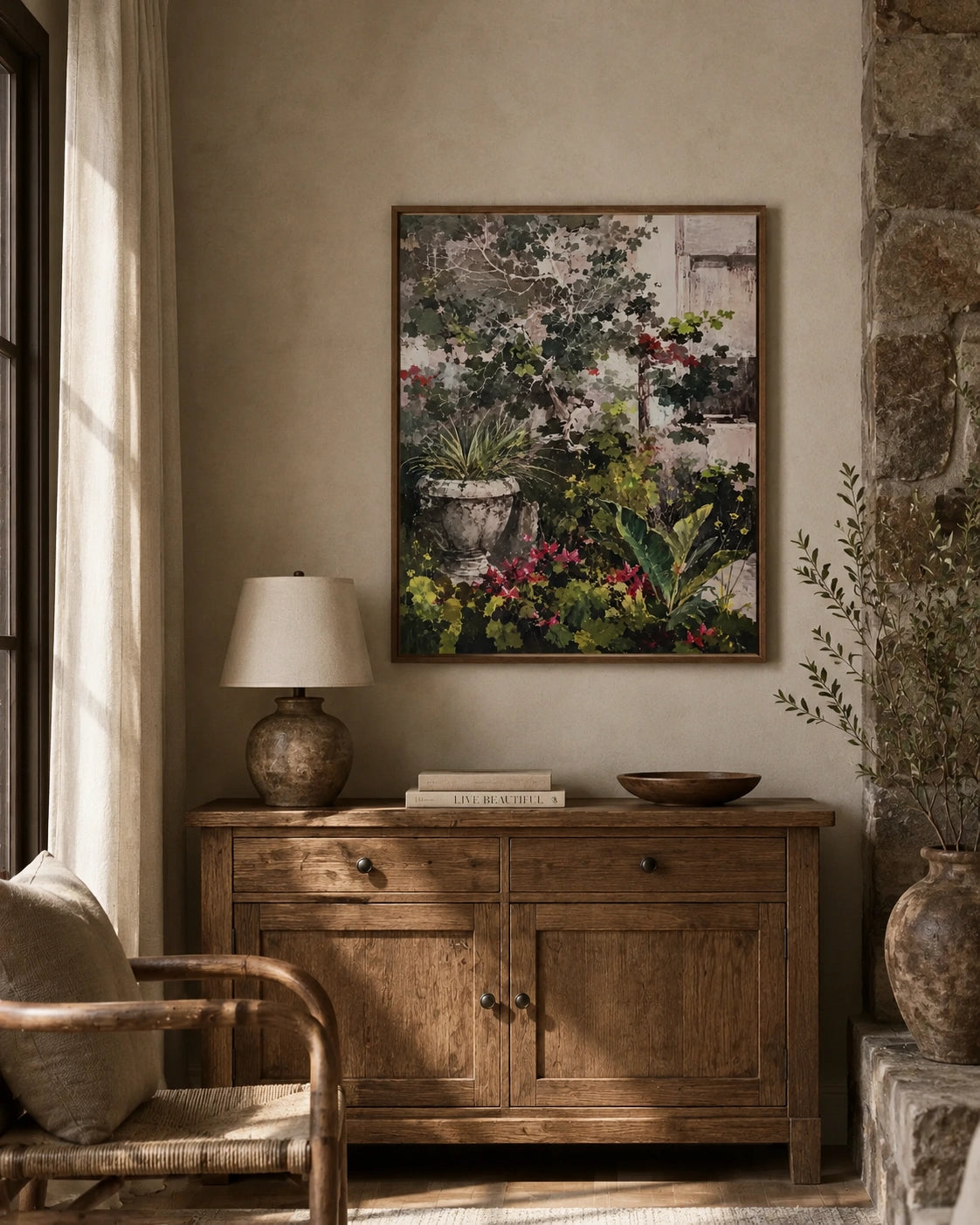 Garden Corner Calm Canvas Wall Art