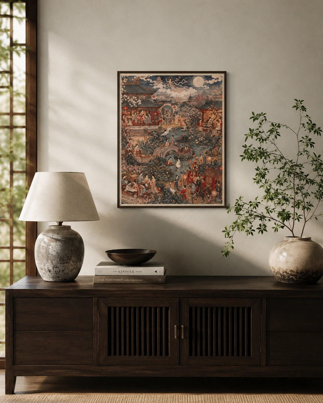 Celestial Lotus Garden Canvas Wall Art