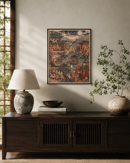 Celestial Lotus Garden Canvas Wall Art