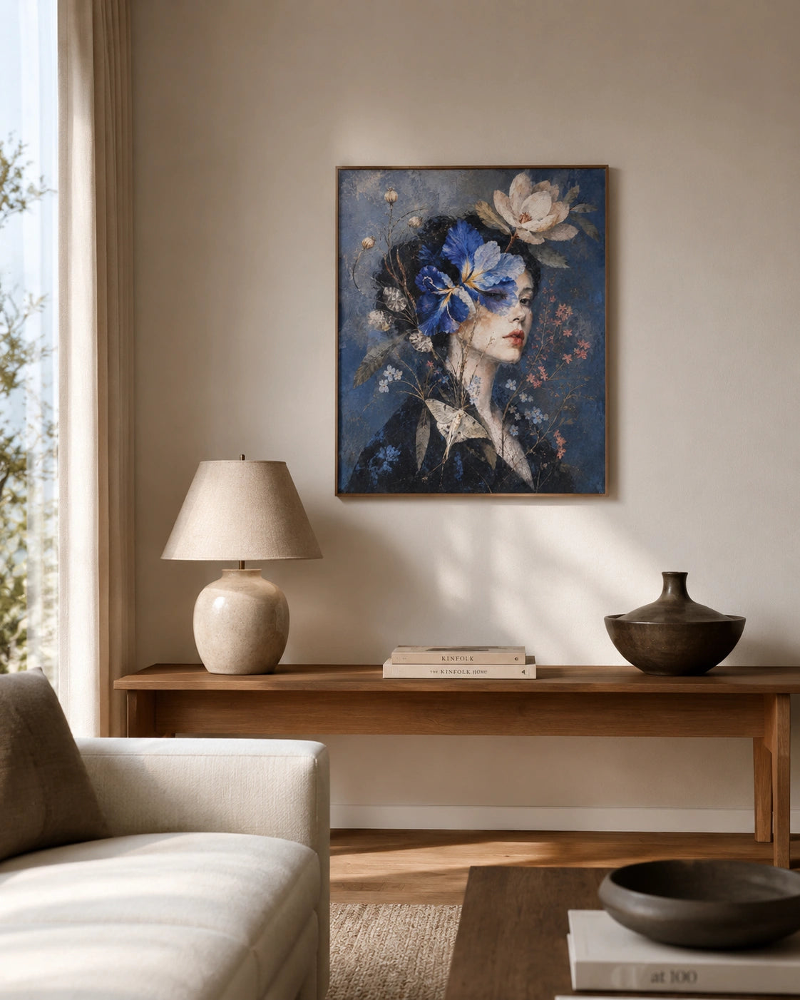 Blue Iris Muse Canvas Wall Art