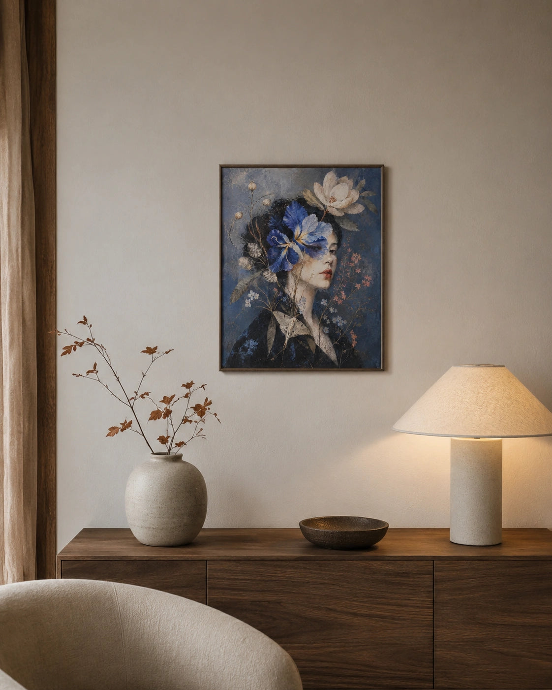 Blue Iris Muse Canvas Wall Art