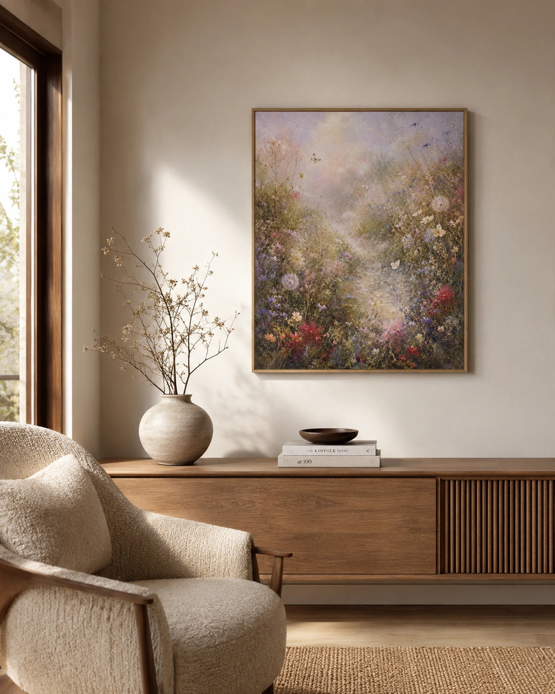 Wildflower Morning Path Canvas Wall Art